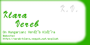 klara vereb business card